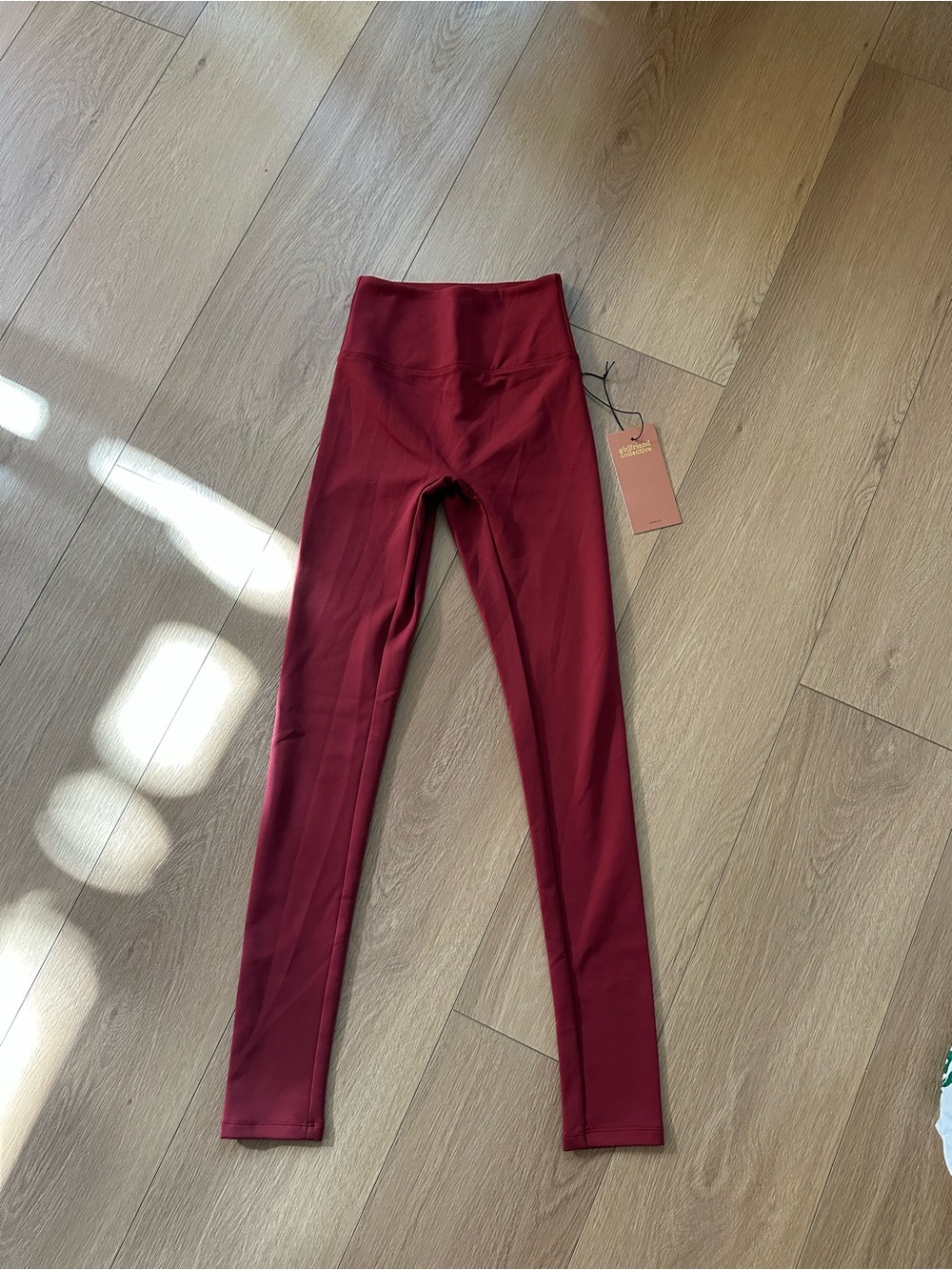 Girlfriend Collective High-Waist Leggings in Deep Red, Size XXS BNWT